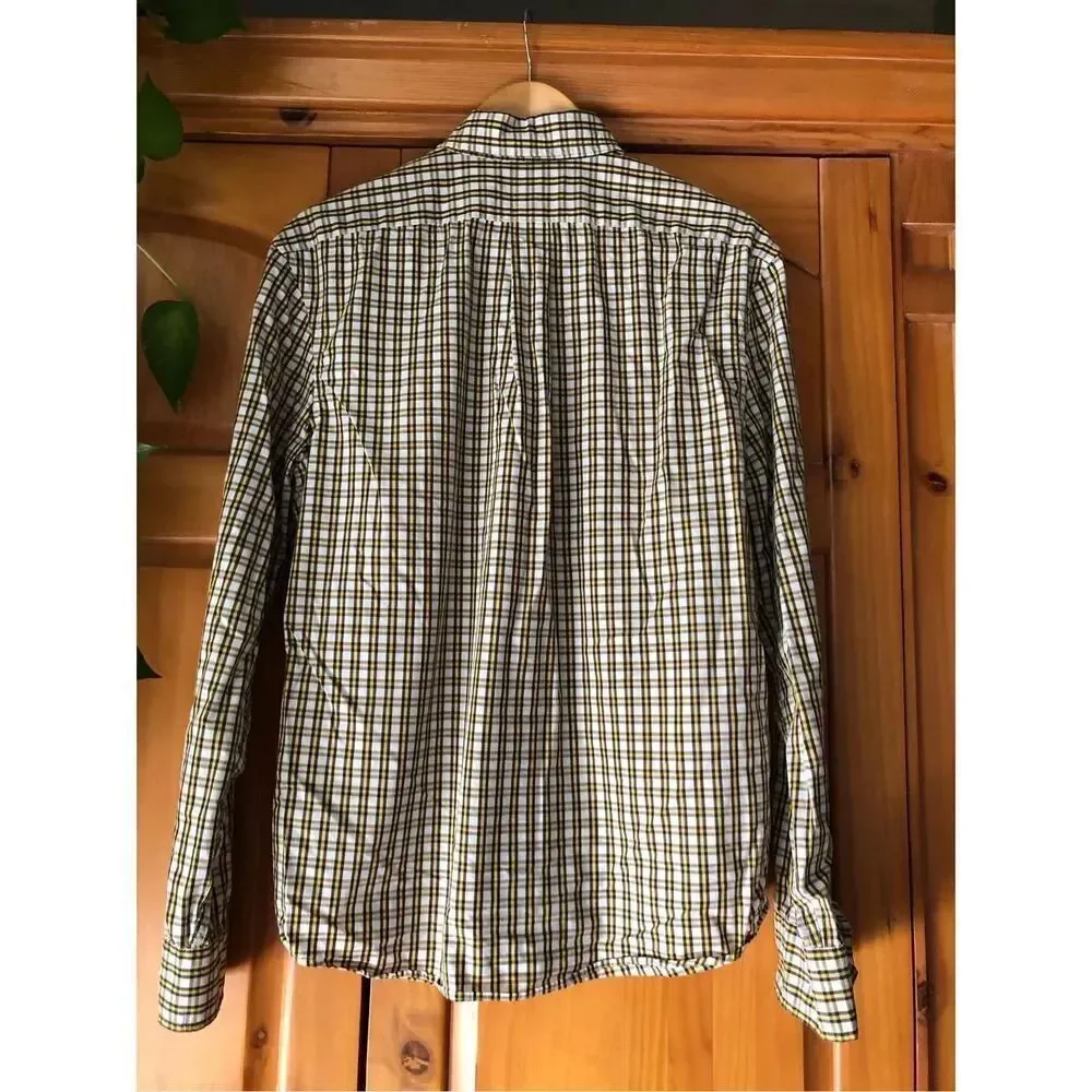 BANANA REPUBLIC Organic Cotton Plaid Multi Button up Shirt SZ M